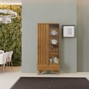 Ver imagem 4 de Cristaleira Versa 1 Porta Ripada 1 Porta de Vidro e 1 Gaveta Naturalle