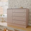 Ver imagem 1 de Cômoda Utopia 1 Porta 4 Gaveta Rosa Acetinado - Panorama Móveis