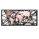 Ver imagem 2 de Quadro Mapa Mundi Abstrato Rose