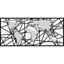 Ver imagem 1 de Kit Quadros Decorativos Mapa Mundi Abstrato Prata - MDF Vazado
