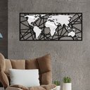 Ver imagem 2 de Kit Quadros Decorativos Mapa Mundi Abstrato Prata - MDF Vazado