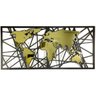 Quadro Mapa Mundi Abstrato Ouro - 2