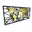 Ver imagem 4 de Quadro Mapa Mundi Abstrato Ouro