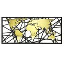 Ver imagem 1 de Quadro Mapa Mundi Abstrato Ouro