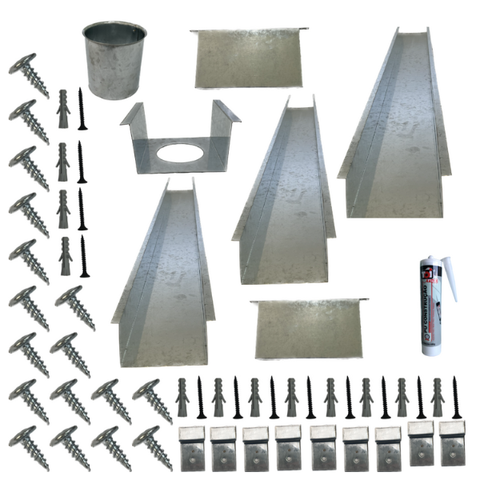 Kit Calha Telhado Cocho Divisa Platibanda 6 Mts Galvanizada Galvocalhas Calha Galvanizada Saída Redo