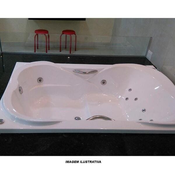 Banheira de Hidromassagem Ottawa Dupla 1,80x1,20x0,41 Acrilico-Completa - 10