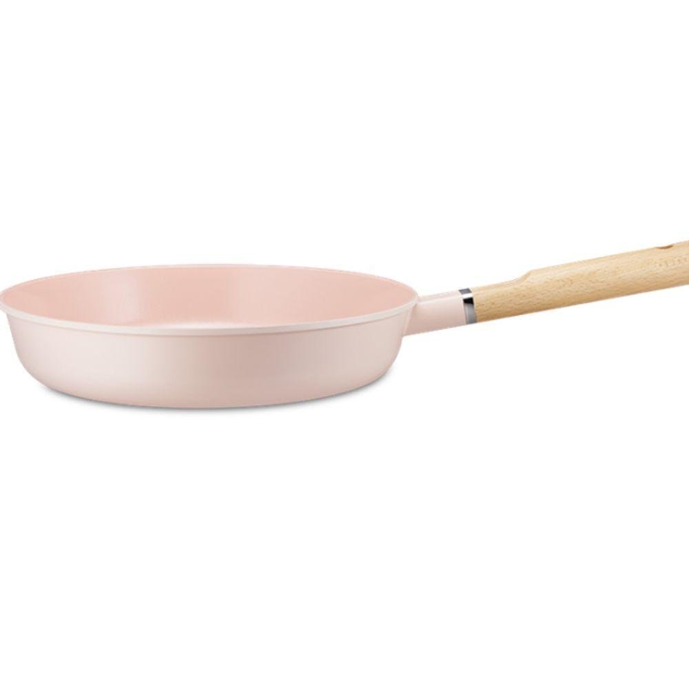 Frigideira De Aluminio, Rasa, Revestido De Ceramica De 28cm Rosa - 1