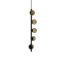 Ver imagem 1 de Lustre Vertical Figo Preto - 5 Globos Esfera de Vidro Âmbar