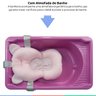 Banheira Bebe Banho Infantil Rígida Com Suporte Até 20 Kg Styll Baby + Almofada de Banho Universal B - 2