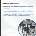 Ver imagem 3 de Conjunto Mesa Alta Bar Bistrô Redonda Imbuia 4 Banquetas Estofado Industrial Don Castro Deco