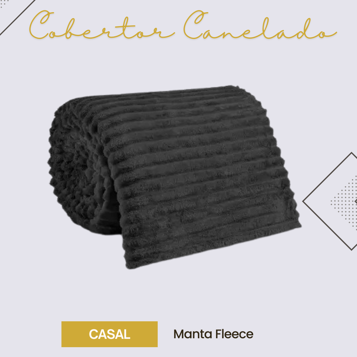 Cobertor Casal 220cm X 180cm Manta Canelada Microfibra Fleece Macio - 4