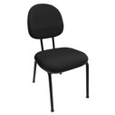 Ver imagem 2 de Kit 2 Cadeira Executiva Fixa Preto Estofada em Tecido Jserrano