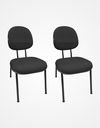 Ver imagem 1 de Kit 2 Cadeira Executiva Fixa Preto Estofada em Tecido Jserrano