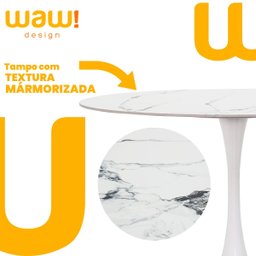 Mesa Saarinen Tulipa Jantar Oval 120x80cm Tampo Marmorizado - 5