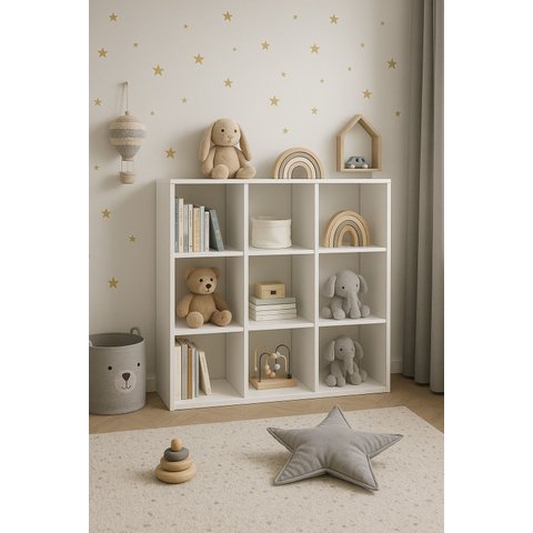 Armário Colmeia 9 Nichos Rack Prateleiras Divisórias Branco Cód.309