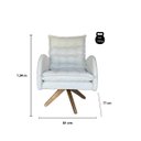 Ver imagem 3 de Poltrona Paris Giratória em Boucle Estofada Escritório Sala:titanio