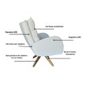 Ver imagem 1 de Poltrona Paris Giratória em Boucle Estofada Escritório Sala:titanio