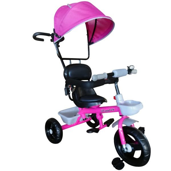 Triciclo Infantil com Guia Motoca Andador Avespa Pink Maral