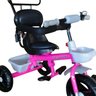 Triciclo Infantil de Ferro Com Capota Solar 2 Anos Até 25 Kg Barra Guia Sininho Brinqway - Rosa - 2
