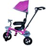Triciclo Infantil de Ferro Com Capota Solar 2 Anos Até 25 Kg Barra Guia Sininho Brinqway - Rosa - 3