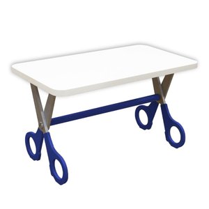 Mesa Escrivaninha Infantil com Pés Tesoura para Atividades:azul