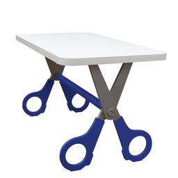 Mesa Escrivaninha Infantil com Pés Tesoura para Atividades:azul - 2