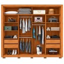 Ver imagem 4 de Guarda Roupa Casal 2 Portas Correr 4 Gavetas 1 Espelho Roma Caemmun