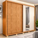 Ver imagem 1 de Guarda Roupa Casal 2 Portas Correr 4 Gavetas 1 Espelho Roma Caemmun