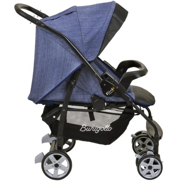 Conjunto Carrinho de Bebê Travel System Reclinável Reversível Rio K Mesclado Azul De 0 a 15kg - 5