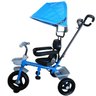 Triciclo Infantil de Ferro Com Capota Solar 2 Anos Até 25 Kg Barra Guia Sininho Brinqway - Azul - 2