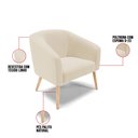 Ver imagem 6 de Poltrona Stella Linho Grosso Bege A19 Pés Palito Natural - D'rossi