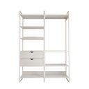 Ver imagem 3 de Guarda Roupa Aberto Industrial Casal 2 Módulos Branco Cabideiro com Gavetas Ferro Branco