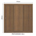 Ver imagem 4 de Guarda Roupa Casal Madesa Lyon 3 Portas de Correr 2 Gavetas - Rustic
