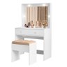 Penteadeira Livia com 2 Gavetas Luz de Led e Banqueta Branco - 2