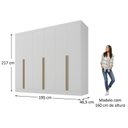 Ver mais imagens de Guarda-Roupa 100% MDF 6 Portas 3 Gavetas Lisboa Yescasa Branco