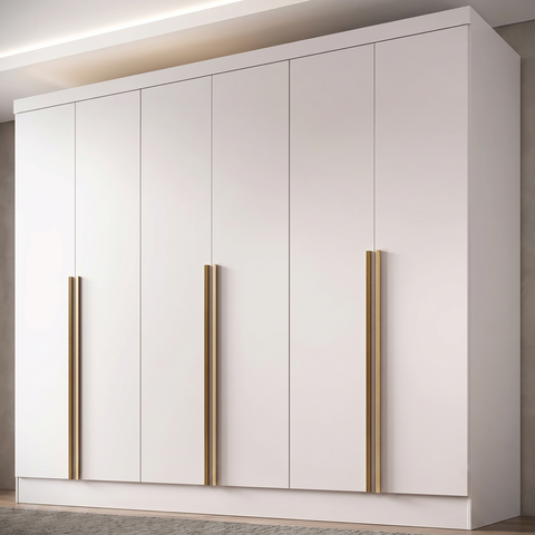Guarda-Roupa 100% MDF 6 Portas 3 Gavetas Lisboa Yescasa Branco