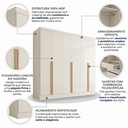 Ver imagem 4 de Guarda-Roupa 100% MDF 6 Portas 3 Gavetas Lisboa Yescasa Branco