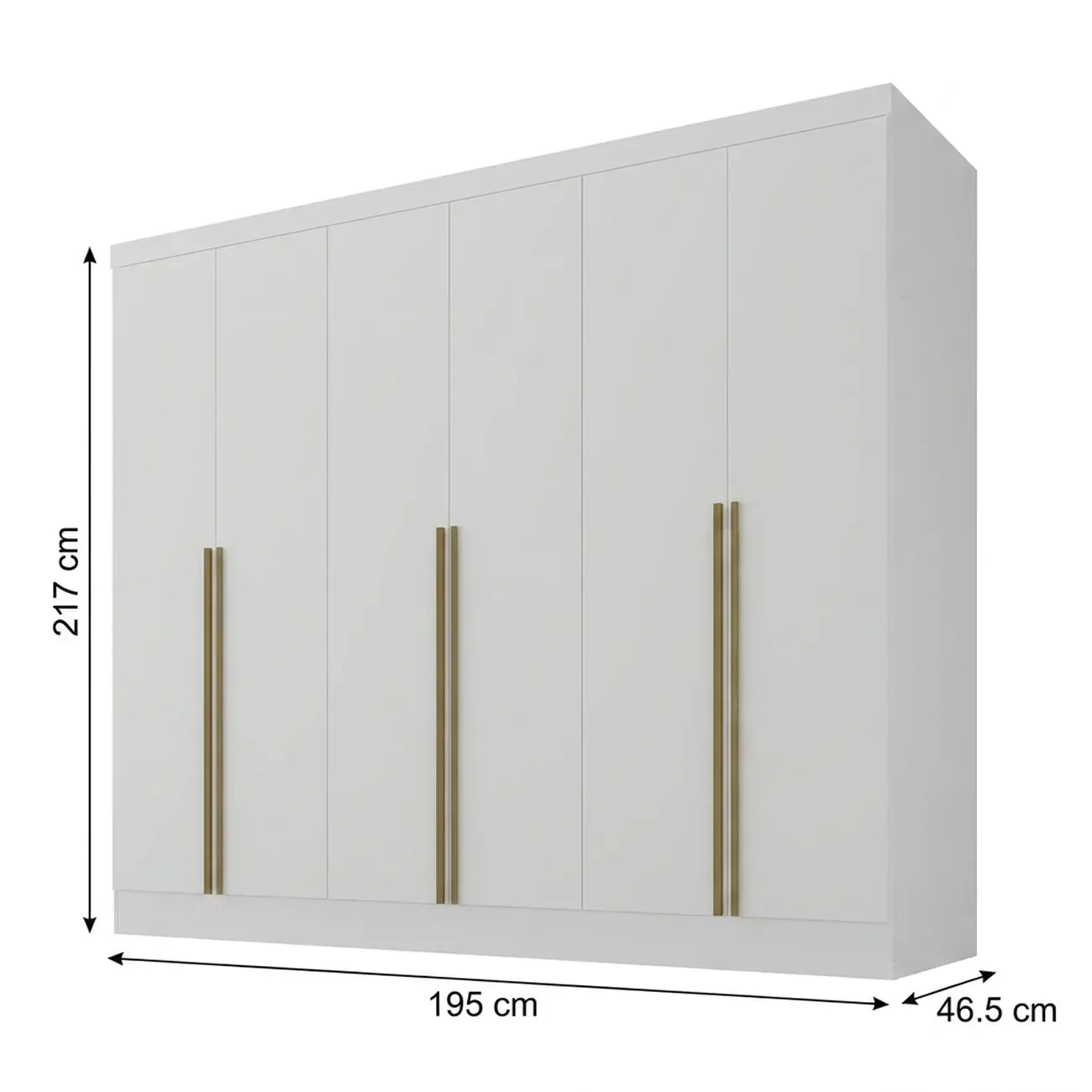 Ver imagem 3 de Guarda-Roupa 100% MDF 6 Portas 3 Gavetas Lisboa Yescasa Branco