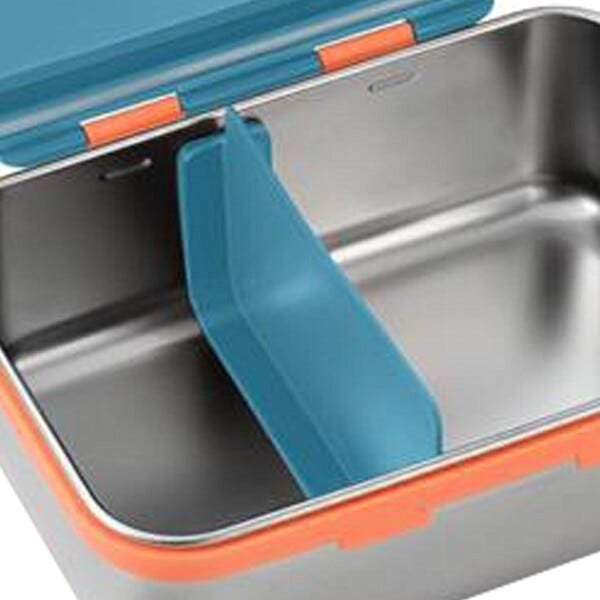 Porta Lanches Infantil Bento Box Azul em Aço Inox Hot e Cold Para 6+ Meses - Fisher Price - 4