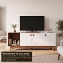 Ver imagem 5 de Rack para TV até 60 Polegadas Zuri 100% MDF 3 Portas Pés em Madeira
