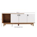 Ver imagem 3 de Rack para TV até 60 Polegadas Zuri 100% MDF 3 Portas Pés em Madeira