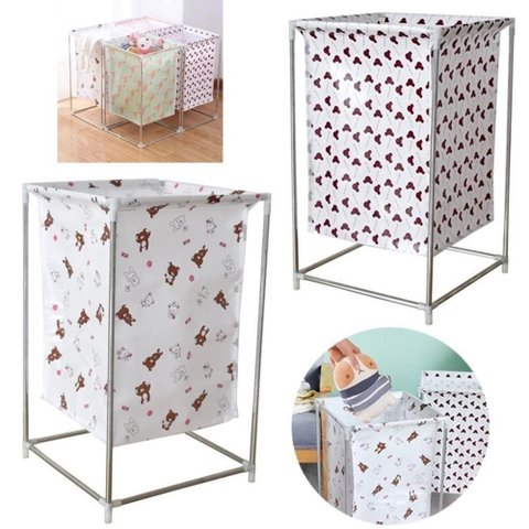 Cesto Roupa Suja Lavanderia Inox Desmontavel Portatil Quarto Organizador Brinquedos Roupeiro