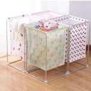 Ver imagem 2 de Cesto Roupa Suja Lavanderia Inox Desmontavel Portatil Quarto Organizador Brinquedos Roupeiro