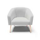 Ver imagem 3 de Kit 2 Poltronas Stella Linho Cinza Claro A05 Pés Palito Natural - D'rossi