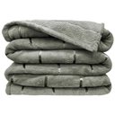 Ver imagem 1 de Cobertor Manta Fluffy Casal Queen 2,40m X 2,20m Listras Super Macio - Cinza