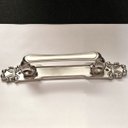Ver imagem 2 de Puxador Duplo Mozart 280mm Níquel Escovado Porta Pivotante Correr Passagem Madeira Vidro Colonial Cl