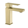 Torneira Misturador Monocomando Dourado Fosco Quadrado Baixo para Banheiro - 1