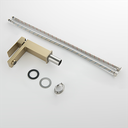 Ver imagem 5 de Torneira Misturador Monocomando Dourado Fosco Quadrado Baixo para Banheiro