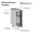 Ver imagem 3 de Balcão Porta-Temperos 20 cm 1 Porta Branco/Cinza Lux Madesa