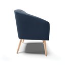Ver imagem 4 de Poltrona Stella Suede Azul Marinho Pés Palito Natural - D'Rossi